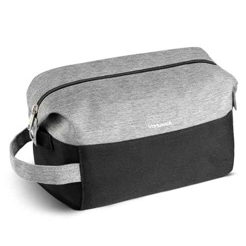 Vorspack Large Travel Toiletry Bag - Water Resistant Travel Bag for Toiletries, Cosmetics, Accessories, Gifts for Men - Black