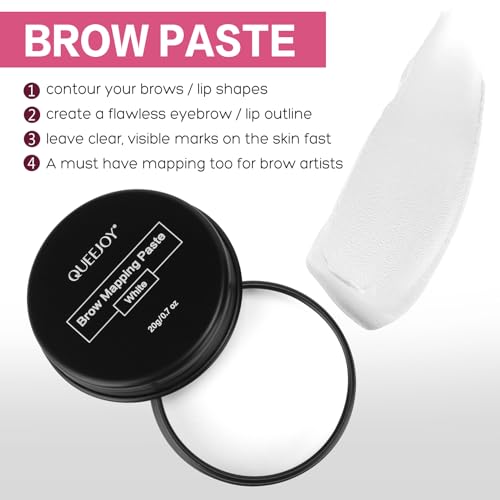 White Brow Mapping Paste with 2 Angled Brushes