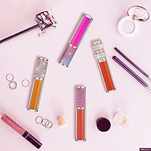 AMORIX 24 Pack 5ml Lip Gloss Tubes with Wand Multi-styles Rhinestone Lip Gloss Containers Crystal Lip Gloss Supplies Kit + 2pcs Syringes + Labels for DIY Lip Gloss Base