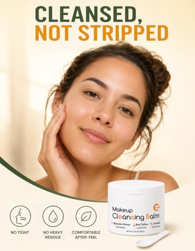Grocerism Makeup Remover Balm with Manuka Honey & Tallow 3.53 oz – Waterproof & Gentle Cleansing