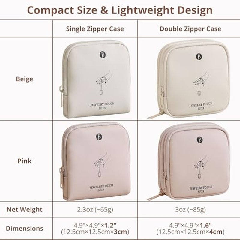 Travel Jewelry Organizer Case - Tangle-Free Storage Pouch