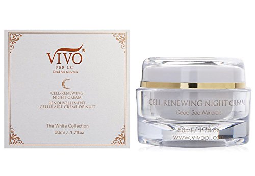 Vivo Per Lei Dead Sea Night Cream - Anti Aging Night Cream for Face - 1.7 Fl.Oz - Moisturizing Night Cream with Shea Butter - Night Facial Cream for Youthful Skin - Cell Renewal Night Cream