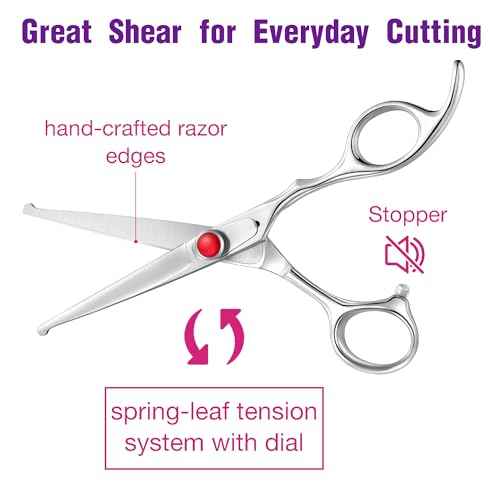 6" Kids Hair Cutting Scissors Shears Safety Rounded Tips Kids Haircut Scissors for Children Baby Toddler Girls Boys Japanese Stainless Steel Silver Christmas Thanksgiving Gift Dragon Creek