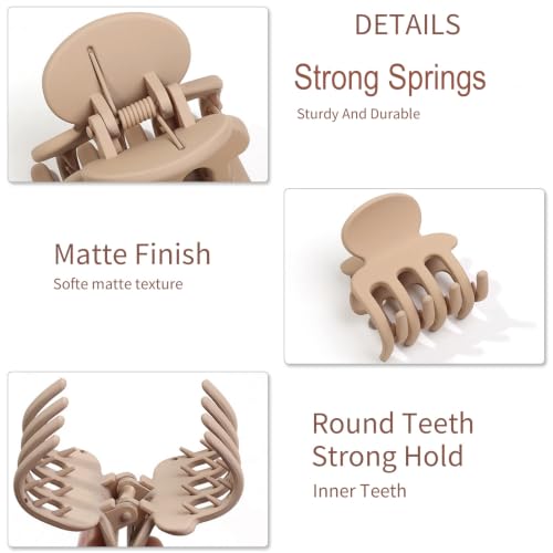 12-Piece Hair Claw Clips Set for Fine Hair | Strong Hold Matte