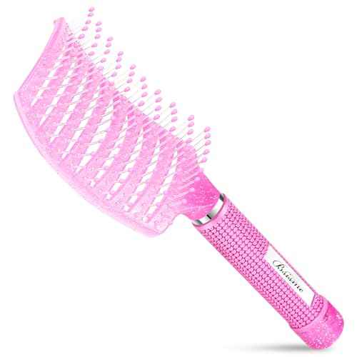 Bsisme Hair Brush, Professional Curved Vented Brush for Faster Blow Drying, Detangler & Frizz-Free on Curly Wet Thick Fine Hair for Women Men Kids