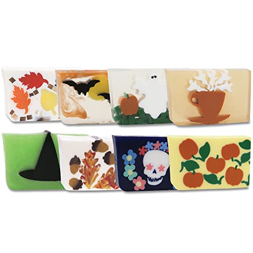 Primal Elements Fall/Halloween Theme Bundle, Fun Spooky Glycerin Soap, Halloween Decorations, Moisturizing for Hands, Face, and Body, Handmade Gift, Cruelty and Paraben Free Soap ? 8 Pack