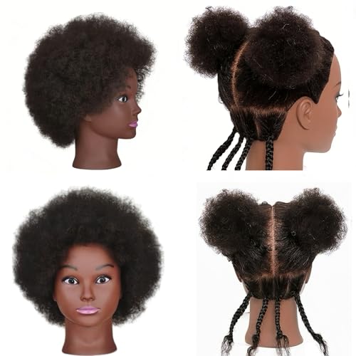 Afro Braiding Mannequin Head 8" 100% Human Hair