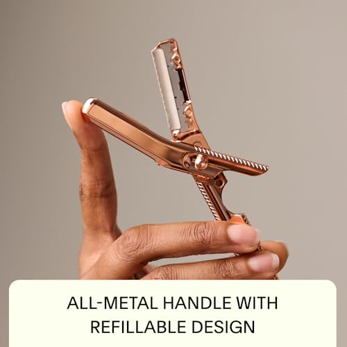 Dermaplaner Kit with Stand and 10 Refill Blades - Silver