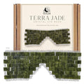 Boho Aromatic Jade Eye Mask for Puffy Eyes & Relaxation - Natural Cooling Stone Spa Mask