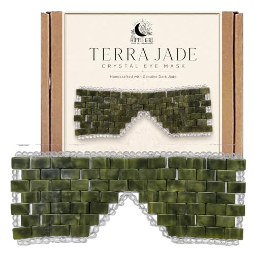 Boho Aromatic Jade Eye Mask for Puffy Eyes & Relaxation - Natural Cooling Stone Spa Mask