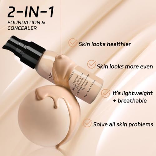2-in-1 Foundation Concealer – Full Coverage, 24hr Wear