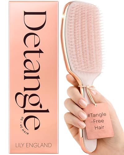 Lily England Detangling Brush for Curly Hair - Wet & Dry Rose Gold
