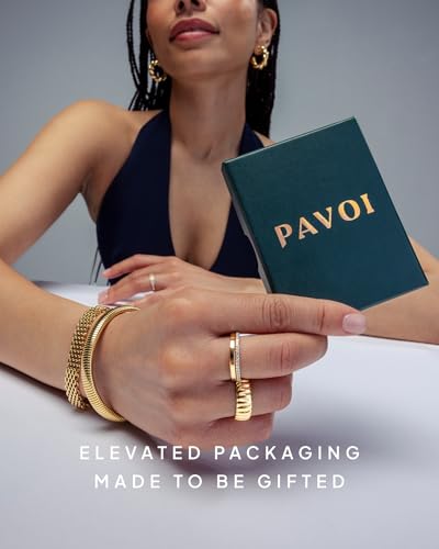 PAVOI 14K Gold Plated Sterling Silver Small Chunky Hoop Earrings