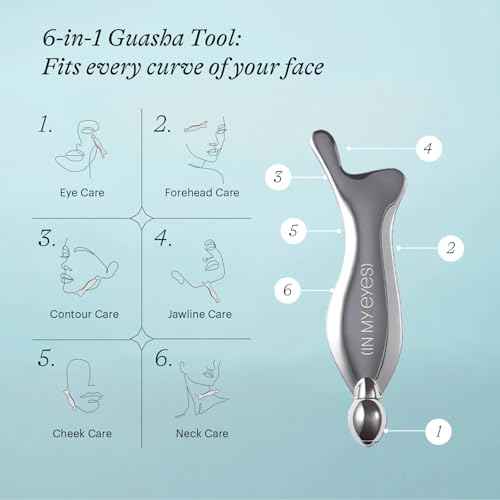 In My Eyes Gua Sha Tool for Face & Eye, Stainless Steel Gua Sha Facial Massager Tool for Reduce Puffiness, Ease Facial Tension & Promote Lymphatic Drainage
