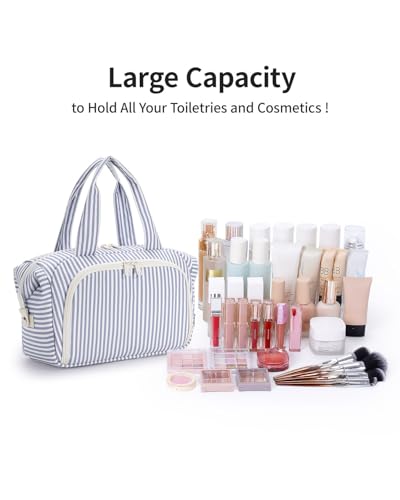 Narwey Travel Toiletry Bag - Large Makeup Organizer with Wet Pocket