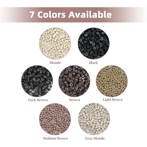 Vlasy 4mm Silicone Lined Micro Beads for Hair Extensions, 200Pcs
