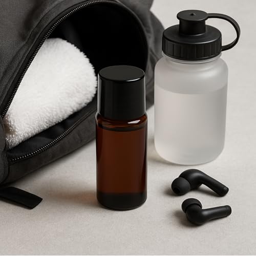4-Pack 50ml Amber Glass Roller Bottles - Refillable & Leak-Proof