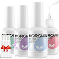 Morovan Dip Powder Liquid Set - Base, Top Coat, Activator & Brush Saver (0.5oz)