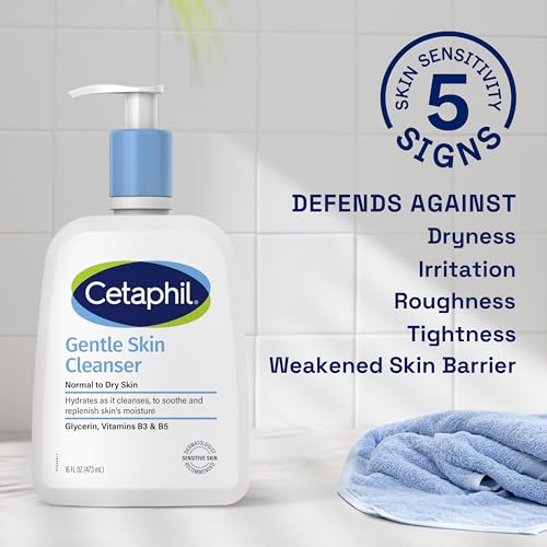 Cetaphil Face Wash, Hydrating Gentle Skin Cleanser for Dry to Normal Sensitive Skin, NEW 4 oz 3 Pack, Fragrance Free, Soap Free and Non-Foaming