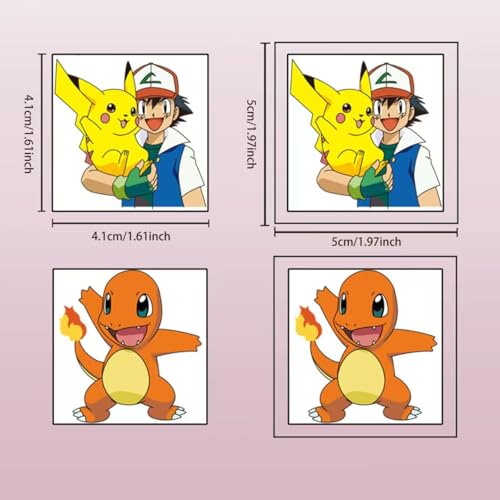Pokemon Temporary Tattoos - 40 Sheets Fake Body Stickers