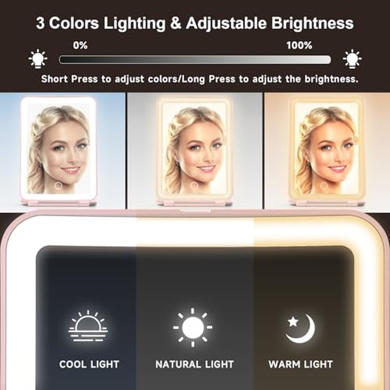 Mocado 10X Magnifying Makeup Mirror with Light & Rechargeable Battery