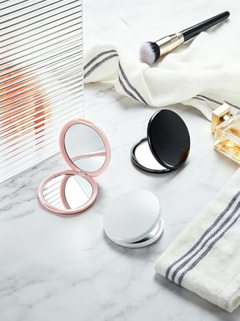 Macaki Compact 3-Inch Dual-Sided Makeup Mirror - 1X/30X Magnification, Black