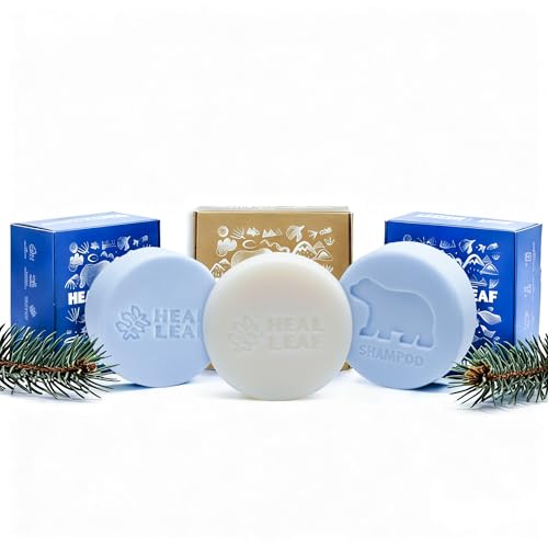 HEAL LEAF Botanical Solid Shampoo & Conditioner Bar Set – Eco-Friendly Hair & Body Care