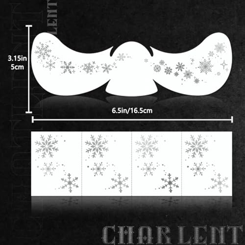 Glitter Snowflake Freckles Face Tattoos - 18 Sheets Waterproof Silver Temporary Makeup Patches for Women Christmas Makeup Accessories