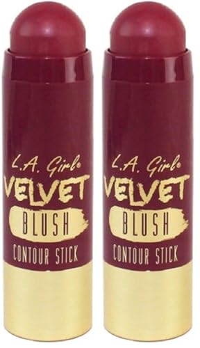 L.A. Girl Velvet Contour Stick Crushed Berry, Pack of 2