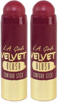 L.A. Girl Velvet Contour Stick Crushed Berry, Pack of 2
