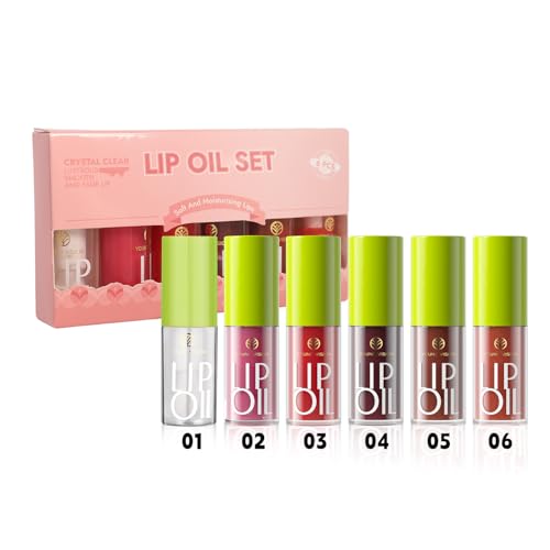 Lissymuse Hydrating Lip Oil Gloss Set - 6 Non-Sticky Shades