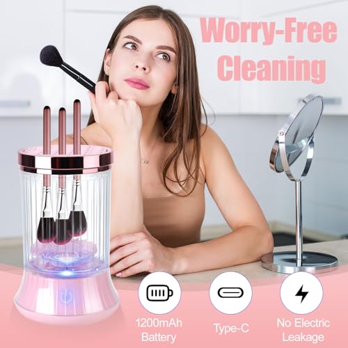 Electric Makeup Brush Cleaner - USB Automatic Spinner with 2 Modes