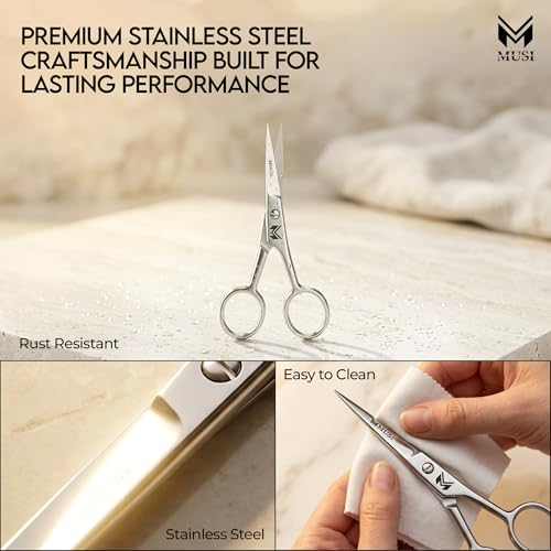 4 Inch Stainless Steel Eyebrow Scissors with Comb
