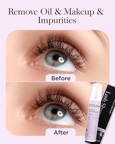 BEYELIAN Lash Extension Cleaning Kit - Shampoo, Brush & Foam Cleanser