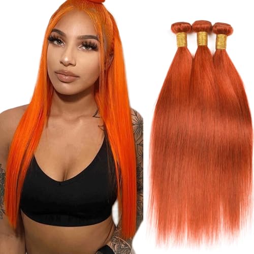 Ginger Color 350 Straight Human Hair Bundles 28 30 32 Inch 300G