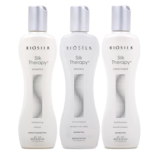 BioSilk Revive Your Locks Kit. Original Silk Therapy 7oz, Silk Therapy Shampoo 7oz, and Silk Therapy Conditioner 7oz (kit Contains 3 Products), 7 fluid_ounces