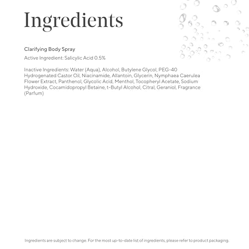 Murad Clarifying Body Spray ? Salicylic Acid Daily Treatment for Bacne, Clears and Prevents Body Acne Breakouts across Back, Shoulders, Arms & All Over Without Over-Drying Skin