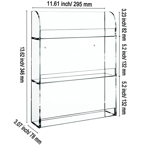 AMT Acrylic Nail Polish Racks for the Wall. CLEAR Nail Polish Display. Essential Oils Organizer. Holds up to 48 Bottles. Plus a Microfiber Cloth for Cleaning Purposes (3 Tier- 48)
