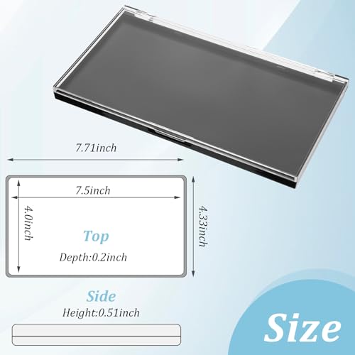 Magnetic Makeup Palette with Clear Top, 3Pack Empty Eyeshadow Pan Dispensing Storage Box with 60Pcs Adhesive Metal Stickers for DIY Cosmetics Lipstick Blush Powder-7.72¡±X4.33¡±Palette
