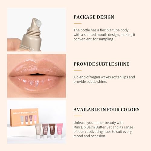 4-Piece Hydrating Lip Gloss Set - Shiny Jelly Finish