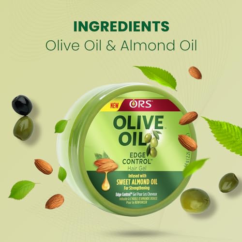 ORS Olive Oil 2in1 Shine Mist & Heat Defense Style & Sculpt Perfect Blend Wax Stick Styler Infused with Beeswax to Seal in Moisture Olive Oil Edge Control Hair Gel - Bundle
