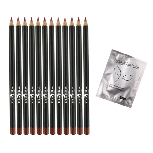 Italia Deluxe 12-Piece Ultra Fine Eyeliner Pencil Set with Eye Patches
