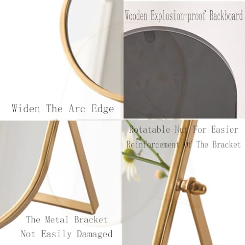 Tabletop Mirrors Makeup Mirror Portable Vanity with Metal Frame Desk Table Mirror with 180¡ÆAdjust Dressing Room Rotate Good for Bedroom Bathroom