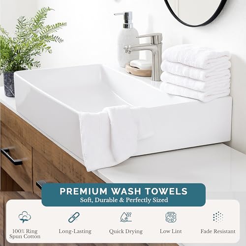Casa Platino Washcloths 6 Pack 100% Cotton 12x12