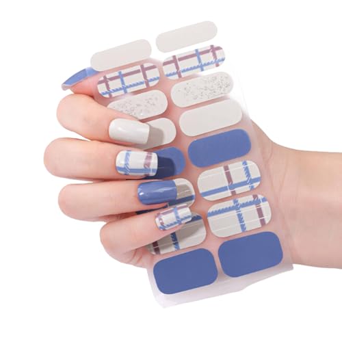 Yabonica 6 Sheets 96pcs Nail Wraps Stickers, DIY Press on Nail Polish Strips Self-Adhesive Full Wraps Nail Art with Mini Nail Files (W001)