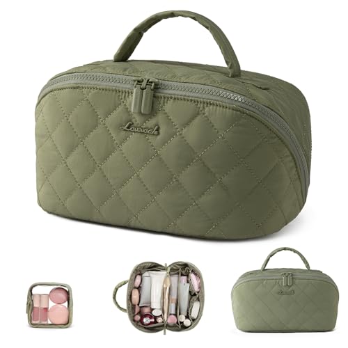 LOVEVOOK Travel Makeup Bag 2-Piece Set, Waterproof Puffer Organizer