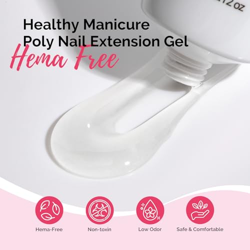 MelodySusie HEMA-Free Poly Nail Extension Gel - Clear Builder Gel, 60g