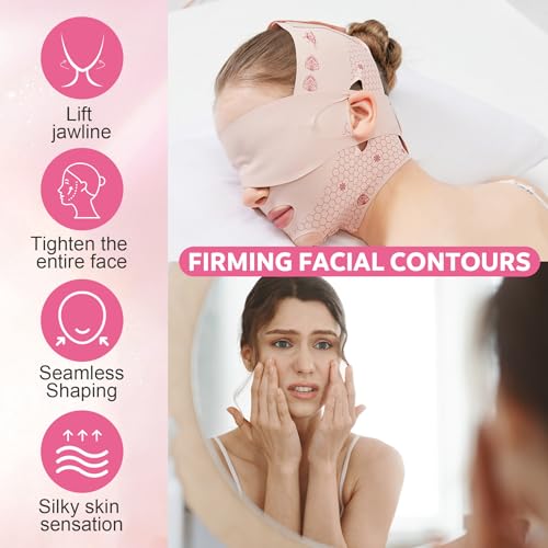 V-Shaped Face Lift Strap - Forehead & Chin Support