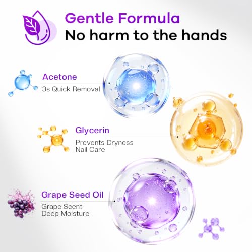 Glamonade Gel Nail Polish Remover Pads - 50 Individually Wrapped Wipes