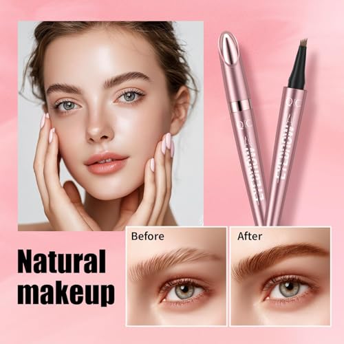 QIC 4-Tip Microblading Eyebrow Pen - Waterproof Light Brown